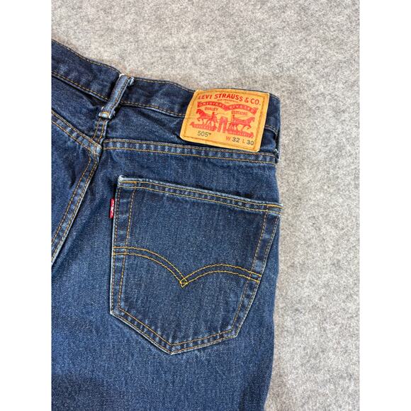 Vintage Y2K Levis 505 Red Tab Jeans Mens 32x30 Blue Straight Streetwear Casual - Picture 3 of 8